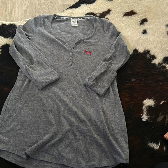 Pink Victoria Secret I’ll Be Nice Next Year Sleep Dress Sz L - Picture 3 of 5